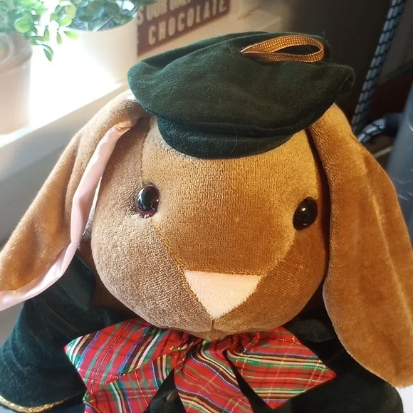 Velveteen Rabbit, Vintage 1985, Brown w/ Green Jacket & Hat, Random House - Picture 2 of 4